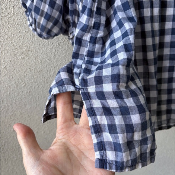 Liz Claiborne Large Cotton Gingham Embroidered‎ Top Boho Cottagecore Prairie - Picture 6 of 10